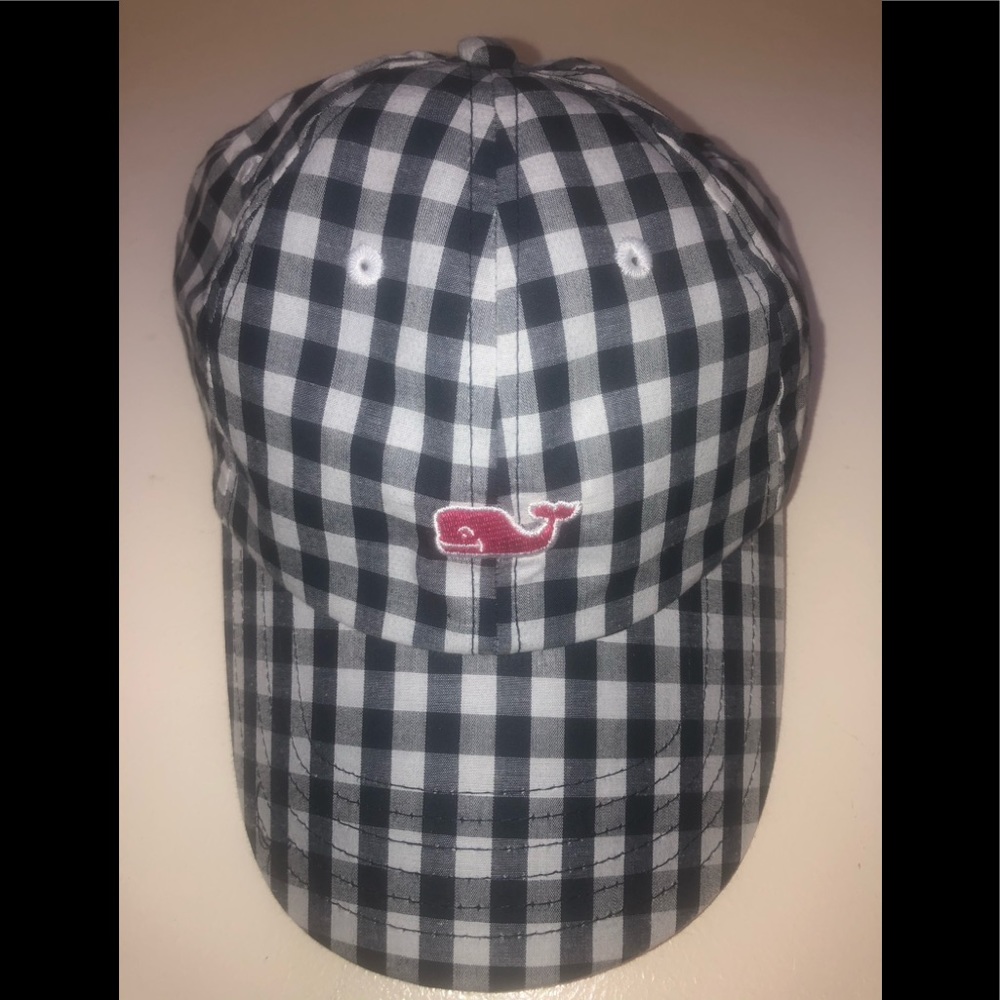 Vineyard Vines Navy & White Gingham hat